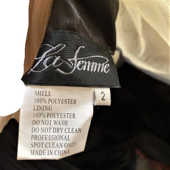 La Famme black nude mesh bodice maxi long gown 4 - Picture 9 of 16